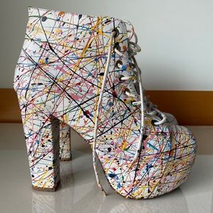 Jeffrey Campbell “Lita” white with paint splatter